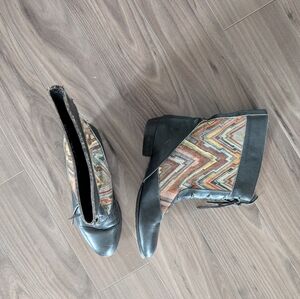 Vintage Tapestry Women's Midi Boots (Size 7.5)